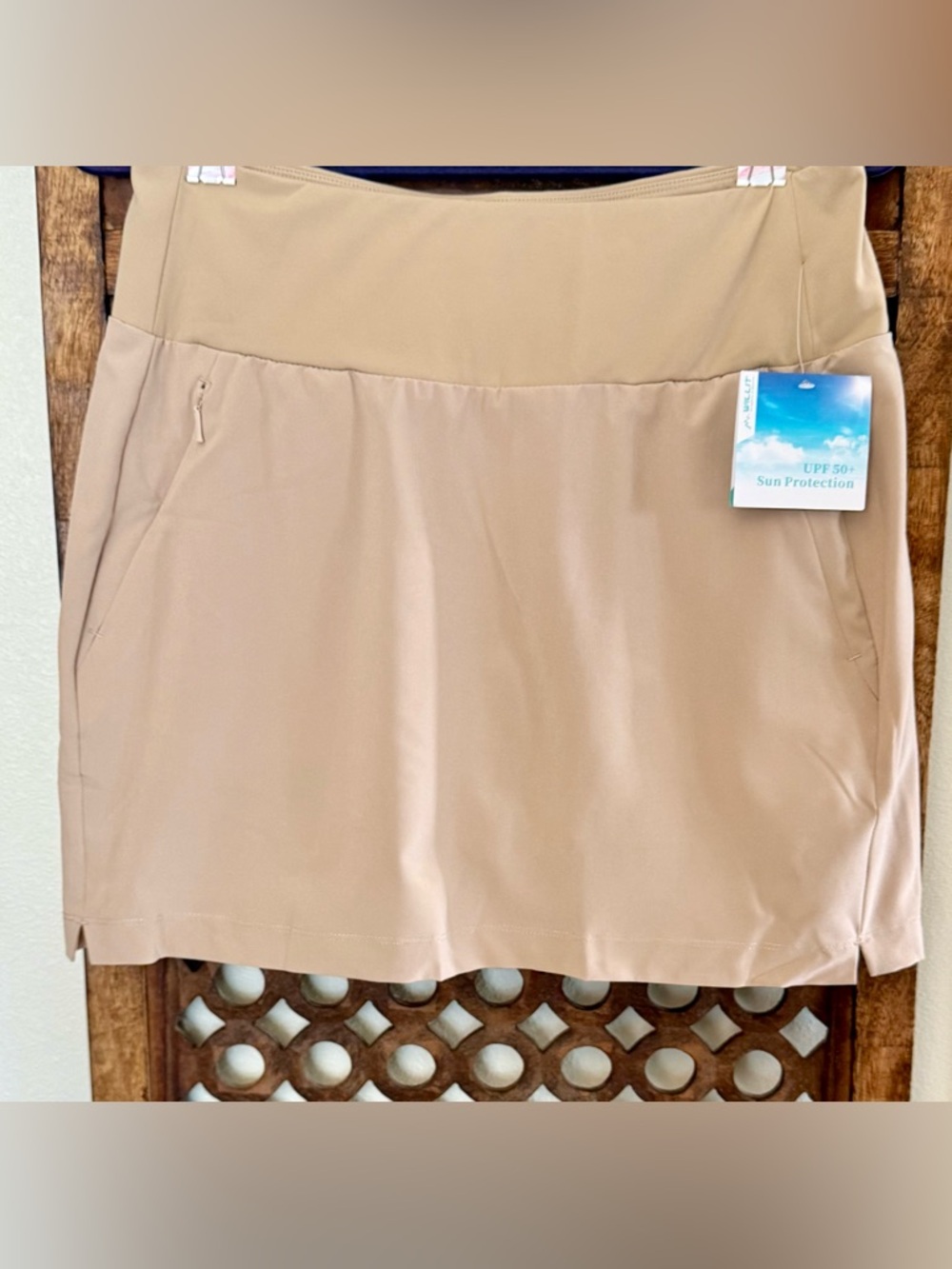Willit Skort Womens Size 12 Beige UPF 50 Golf Tennis Athletic Skirt NWT